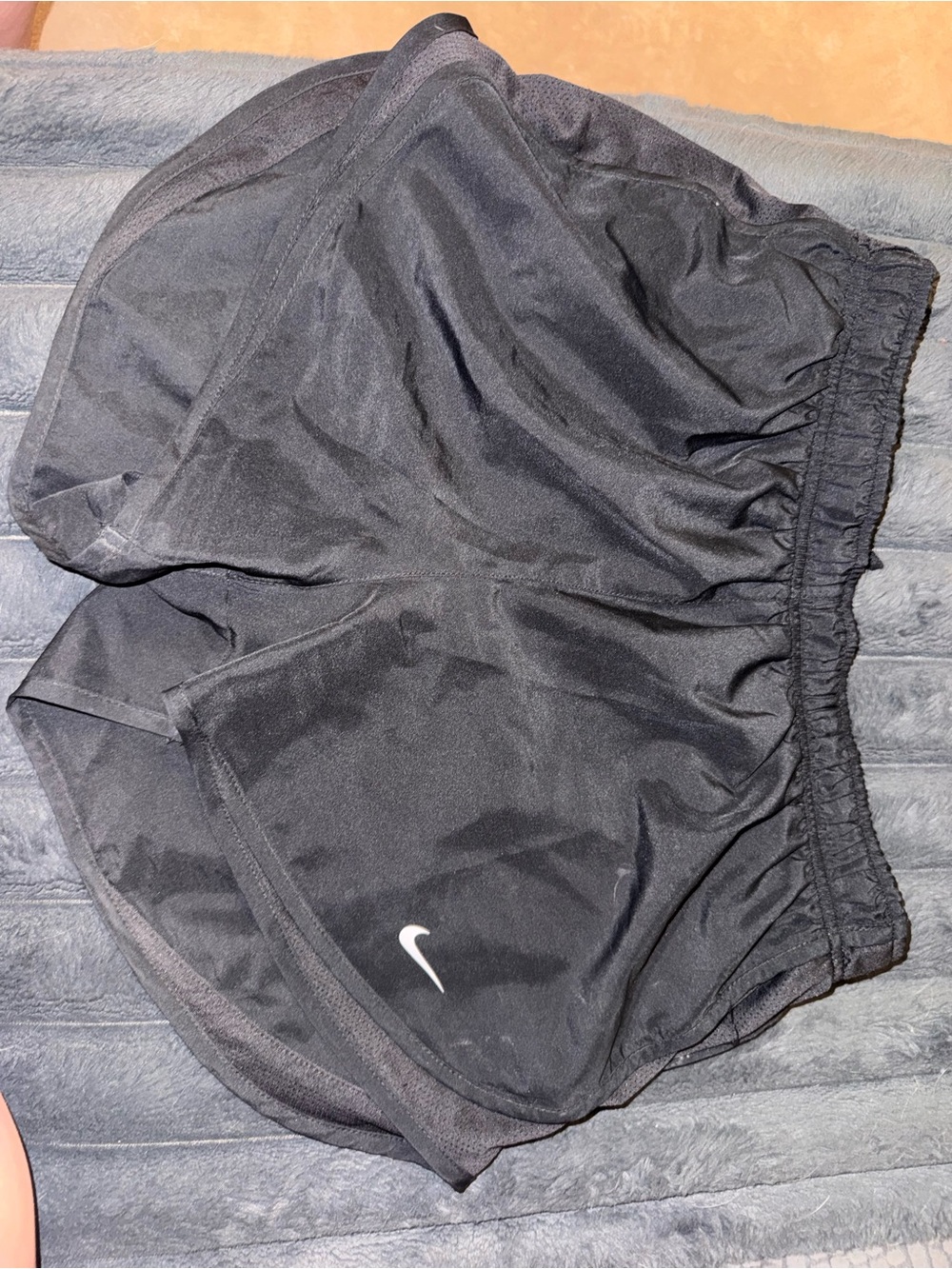 Nike Black Running Shorts with White Swoosh Logo